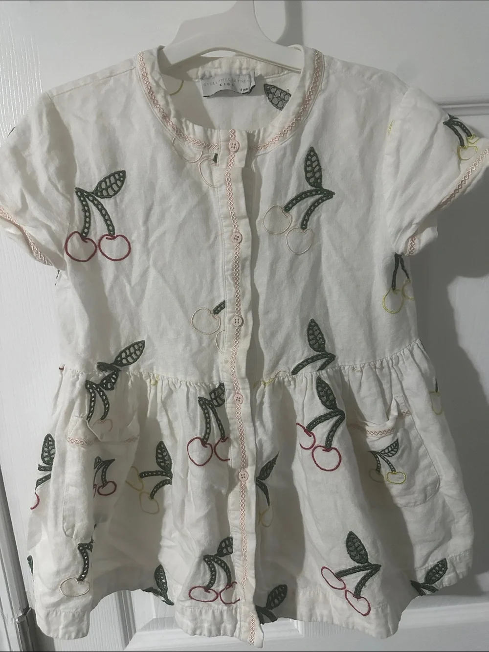 Stella McCartney White Cherry Embroidered Dress